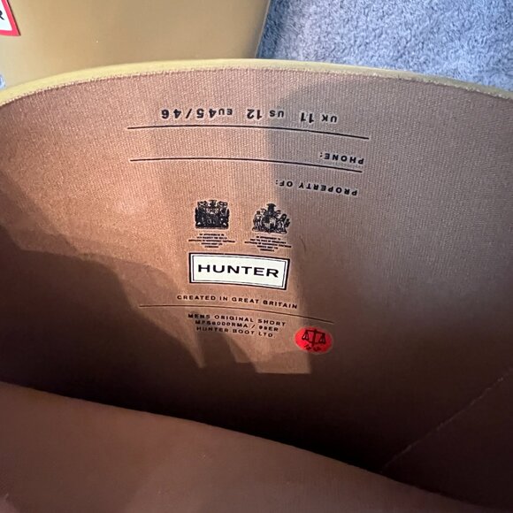 Hunter Original Short Rubber Gravel/Biscuit Wellington Rain Boots - Picture 4 of 6